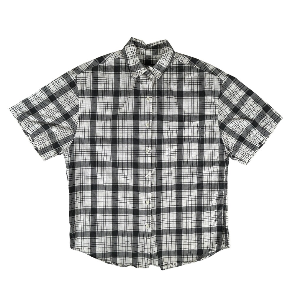 Vintage Harold's Shirt Mens Medium Plaid Short Sleeve Button Up Made USA